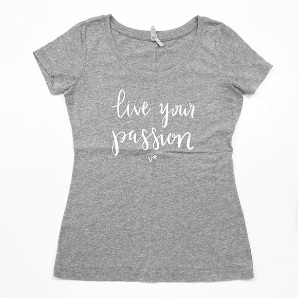 Next Level Live Your Passion gray short sleeve graphic t-shirt - Picture 1 of 4
